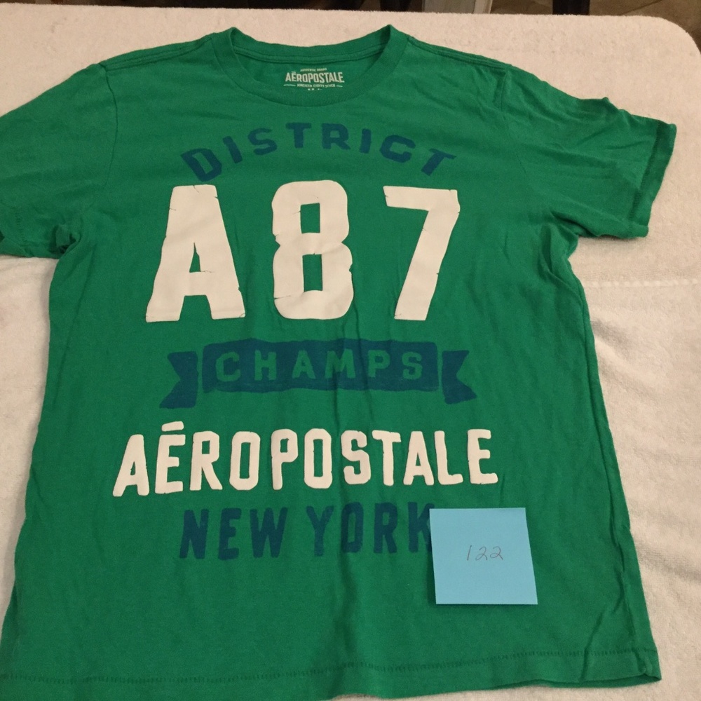 Aeropostale Green Champs Logo T-Shirt Tee - Size Medium - Excellent Condition